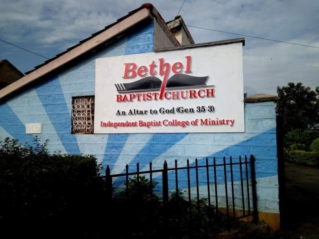 Bethel Baptist Church, the fence was put up because the children were taking the letters off of the sign.